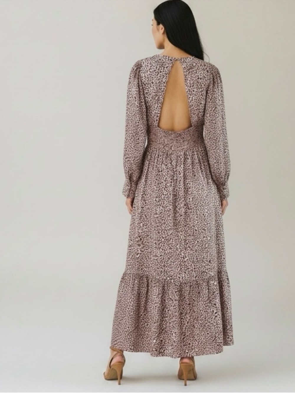 AFRM GILDA BACK CUTOUT DRESS IN Leopard - Picture 2 of 8